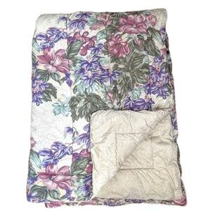 Vintage Croscill Floral Reversible Comforter Twin XL 68 x 90 Inches Cottagecore